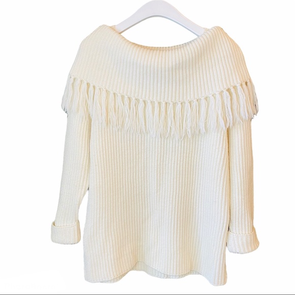 FORENZA Thick Knit Off the Shoulder Fringe Sweater - Picture 1 of 7